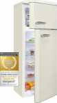 Exquisit Retro Fridge RKGC270-45-H-160E Magnolia White | 206 L Volume | Retro Fridge with Freezer Freestanding | Door Shelves & Glass Shelves | LED