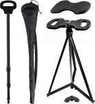 ALEVMOOM istmega jalutuskepp, kaasaskantav kokkupandav jalutuskepp koos kandekotiga, istmega kepp t&auml;iskasvanutele ja pension&auml;ridele, maksimaalne koormus 200 kg v&auml;ljas reisimiseks