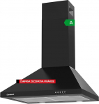 Corber&oacute; KURAMATHI660B Decorative Cooker Hood Pyramid Black, 60 cm, Flow Rate 621.71 m&sup3;/h, 165 W, 3 Speeds, 2 x Aluminium Filters, Carbon Filter, Energy Efficiency A