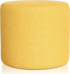 Deshome Venus Diameter 50 cm - Pouf Footstool Round Sofa Puff for Living Room Bedroom Smurf for Sitting (Sun Yellow)