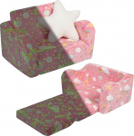 BestRoyal Unicorn Rainbow Glow in The Dark v&auml;ikelapse diivan, 2-in-1 v&auml;ikelapse pehme kokkupandav diivan t&auml;hepehmendusega, konverteeritav diivan t&uuml;drukutele ja poistele, 1-kohaline iste