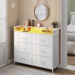 VEDECASA 6 sahtliga ja LED-valgustusega kapp, kapp 2 USB-pesa ja 2 vahelduvvoolu pistikupesa, kappidega hoiutorn magamistuppa, elutuppa ja esikusse, metallist raam, puidust pealispind