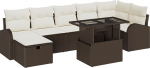 Rantry Model3359765 8-osaline aia diivan komplekt koos padjaga Brown Poly Rattan Garden Lounge