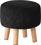 YMYNY Jalahoob, Ottomani, t&auml;ispuidust jalatugi, &uuml;mmargune puidust jalgadega Ottomani jalatugi, Pouf diivanijalahoob, diivanijalahoob elutuppa, magamistuppa, 32 x 32 x 32 cm, must, HBD035B, HBD035B