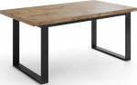 WFL GROUP pikendatav ristk&uuml;likukujuline Loft stiilis s&ouml;&ouml;gilaud mustade metalljalgadega - t&ouml;&ouml;stuslik laud elutuppa - pikendatav 140cm kuni 180cm - Valmistatud ELis - Lancelot tammepuust