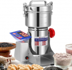 Moongiantgo 800 g Grain Mill Electric Spice Mill with LED Display, Stainless Steel & 2500 W 36000 RPM Commercial Motor, 30s High Speed Superfine Grinding, for Herbs/Cereals/Spices