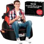 Premium Gaming Bean Bag tool t&auml;iskasvanutele [No Filling], Big Bean Bag Chair Teens Dorm Chair Video Game Chairs Bean Bag Gaming Chair (must/punane)