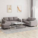 Gecheer 3-TLG. Sofagarnitur mit Kissen Taupe Stoff, Moderne Couch Polstersofa f&uuml;r Wohnzimmer Schlafzimmer Spielzimmer3201865