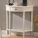 Generisch Konsolentisch f&uuml;r Flur, schlanker Beistelltisch hinter dem Sofa, Ablage, Eingangsbereich, Marmor-Spiegel-Display, moderner Eingangstisch, Konsolentisch mit Schublade und Ablage - Halbrunder