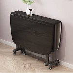 Kokkupandav k&ouml;&ouml;gilaud, Drop Leaf s&ouml;&ouml;gilaud, pikendatav puidust s&ouml;&ouml;gilaud, ruumi s&auml;&auml;stev, &uuml;mardatud serva disain, reguleeritav liigutatav k&ouml;&ouml;gilaud ratastega, must