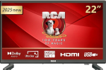 RCA E22 TV 22 Inch 230 V 1080p LED Mini TV 56 cm Full HD Dolby Audio Triple Tuner (DVB-C/-S2/-T2) VGA/HDMI/USB Hotel Mode [2025] [Energy Class E]