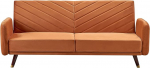 Beliani Senja praktiline kokkupandav diivan k&auml;etugedega sametist kangast oranž