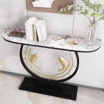 Stilvoller Konsolentisch, kreativer Akzenttisch f&uuml;r den Eingangsbereich, schwarzer Flurtisch, 39,3 Zoll hinter dem Sofatisch, einfache Montage, perfekt f&uuml;r die Dekoration von Eingangsbereich