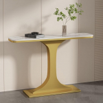 Schmaler Konsolentisch f&uuml;r den Eingangsbereich - Mid-Century Modern Sofatisch mit Stauraum f&uuml;r Wohnzimmer und Flur, 39,4 Zoll Gold-Akzent-Design (100 cm)