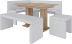 FURNISTAR Akiko Corner Bench with Table and Benches - Corner Bench Set for Your Dining Room, Kitchen, Modern, Sitting Area, Dining Nook. Perfect for Kitchen, Office and Reception. Solid Workmanship