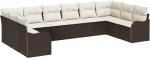 Gartensofa-komplekt Braun Poly-Rattan Gartenm&ouml;bel Model3345878