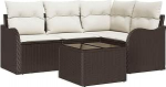Gartensofa-komplekt Braun Poly-Rattan Gartenm&ouml;bel Model3345688