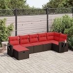 Garten-Sofagarnitur mit Stauraum & Fu&szlig;hocker - PE-Rattan, 55x53x34 cm, f&uuml;r Terrasse und Innenhof Model3325510
