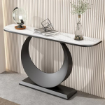 Moderner Konsolentisch, 100 cm gro&szlig;er Eingangstisch, Sofatisch mit Metallrahmen, rustikaler Flurtisch f&uuml;r den Eingangsbereich des Wohnzimmers im Foyer (Farbe: Schwarz 3)