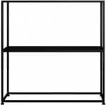 Moodne konsoollaud ristk&uuml;likukujulise alusega, seinapinnad, k&uuml;lgmine esik, esikusse, konsoollauad esikusse, kitsas konsoollaud kahe tasandiga, diivanilaud, must