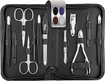 Solingen Mega 12-Piece Manicure Set - Nail Set for Men and Women with Everything You Need for Manicures and Pedicures in High-Quality Genuine Leather Case