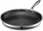 HexClad Hybrid Non-Stick Frying Pan 30cm with Stay Cool Handle, Dishwasher and Oven Safe, Induction Safe and Compatible with All Hob Types