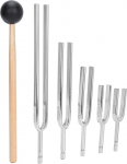 Brrnoo Aluminum Alloy Tuning Fork 5PCS 128HZ + 256Hz + 512Hz + 1024Hz + 2048Hz Medical Tuning Fork Hearing Test Aluminum Alloy Tuning Alloy Hammer Blow