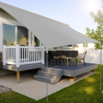 Awning 3 x 4 m, Sun Protection Waterproof Wind Protection Awning, UV Protection, 99% Awning with Eyelets, Quick Heat Dissipation, High Tensile Forces, Machine Washable for Balcony, Patio, Garden