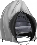 Double Egg Chair Cover Patio Hanging Egg Chair Cover Double 420D Waterproof Swinging Chair Cover Veranda Patio Cocoon Egg Chair Garden Furniture Cover with Drawstring (Grey and Black)