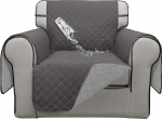 ISSUNTEX Double Protection Waterproof Chair Sofa Cover for Living Room, Couch Covers for Chair Sofa, Reversible Furniture Protector Sofa Cover for Dogs, Pets, Children (Chair, Grey/Light Grey)