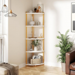 Ruichang nurgariiul, 5 tasandiga seisev, raamaturiiul, seisev riiul, hoiuriiul, hoiuriiul k&ouml;&ouml;ki, vannituppa, elutuppa, kontorisse, 143,5 x 29 x 29 cm, valge