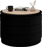 Bonlife &uuml;mmargune kummut kaanega, kokkupandav jalutuskoht koos lauaga, jalutuskoht, jalatugi elutuppa, magamistuppa, esikusse, must samet, 58 x 58 x 44 cm.