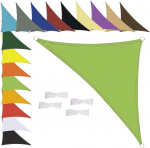 P&auml;ikesepurje, veekindel, kolmnurkne, ilmastikukindel, Premium pol&uuml;ester, palju pikkusi ja laiusi, sealhulgas kinnitusk&ouml;ied, 3 x 3 x 3 m, roheline.