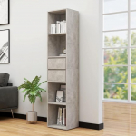 Raamaturiiul 36 x 30 x 171 cm Puidust riiul Kuubikriiul Seisev riiul Raamaturiiul Ruumijaotur Riiulid Elutoa riiulid Elutoa riiulid Kontor Puitmaterjal Betoon Hall koos sahtlitega