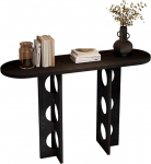 Konsolentisch Aus Massivholz,Moderner Diivan- und Console Table,Massivholzrahmen, riss- und verzugsfrei, selge Maserung,T-f&ouml;rmige Beine,f&uuml;r Eingang, Flur, Vorzimmer, Wohnzimmer.(Nero,100*35*80cm)