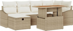 Model3361358 7-osaline aia diivan komplekt koos padjadega Beige Poly Rattan Garden Lounge