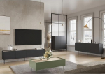 Lomadox Home m&ouml;&ouml;blikomplekt seinakomplekt mustas matt ja oliivrohelises tammepuidust, 4-osaline koos kohvilaud, Highboard, Lowboard, Sideboard, kaasaegne, k&auml;epidemevaba