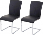 Mendler HWC-F36 2 s&ouml;&ouml;gitooli komplekt Cantilever K&ouml;&ouml;gitoolid Konverentsitoolid Kunstnahast Mustad toolid