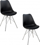 invicta INTERIOR Scandinavia Retro tool 2 musta kroomitud s&ouml;&ouml;gitooliga komplekt