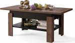 All4All Rino kohvilaud, elutoa laud riiulitega, diivanilaud, pikendatav kuni 170 cm, reguleeritav k&otilde;rgus, 130 x 65 cm, 05, pruun tamm + must