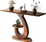 Konsolentisch Schmaler Eingangstisch Aus Massivholz, Luxuri&ouml;ser Konsolentisch Im Landhausstil Mit Stauraum F&uuml;r Flur Und Wohnzimmer, Einfache Montage(120x40x85cm/47.2x15.7x33.5in)