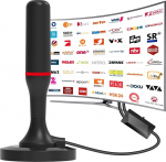 DVB-T/DVB-T2 HD antenn, TV siseantenn nutitelerite jaoks koos v&otilde;imendi ja magnetilise alusega 360&deg; HD vastuv&otilde;tuks. Toetab 4K/1080P - K&otilde;ik telerid DAB/UHF/VHF (3 meetri kaabliga)