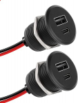 CamperXlite 12 V USB pesa Caravan QC 3.0 et PD 3.0, alumiiniumist USB pesa auto kiirlaadija haagissuvilale, haagisele, kaubikule, veoautole, paadile (2 tk)