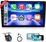 Rimoody 4G + 64G Android 13 autoraadio 2 DIN 9-tolline puuteekraaniga autoraadio traadita Carplay Android auto navigatsioon GPS peeglilink Bluetooth FM/RDS/EQ roolijuhtimine tagurduskaamera