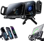 15W kiire traadita autolaadija kinnitus, automaatne kinnitus ja p&ouml;&ouml;ratav telefonihoidja tugeva magnetiga, sertifitseeritud traadita autolaadija kinnitus iOS 15/14/13/12, Android 7.5X jaoks