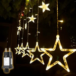 SALCAR Fairy Lights 12 LED-t&auml;hega, 2 m 138 valgustid akna LED-valguskardinaga 8 režiimiga siseruumides ja v&auml;ljas Fairy Lights veekindel kaunistus j&otilde;uludeks, soe valge