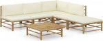 Festnight Garden Lounge Furniture, Patio Garden Furniture Set, Bamboo Garden Lounge Sofa, Outdoor Couch Set, Garden Sofa Set, Patio Furniture, 6 Pieces