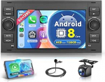 8 Core 6G + 128G Android Autoradio Ford Focus C-Max S-Max Kuga Fiesta Transit Fusion Mondeo Galaxy Connect Wireless Carplay Android auto navigatsioon GPS WiFi 7-tolline raadio Bluetooth FM/RDS/DSP-ga