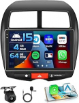 4+64G Autoradio f&uuml;r Android 15 mit 10'' In-Cell Bildschirm Unterst&uuml;tzung Wireless Carplay und Android Auto Mirror Link Radio FM/RDS GPS WiFi BT SWC