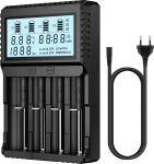 POWXS universaalne akulaadija, 18650 akulaadija koos testfunktsioonidega, LCD-ekraaniga akude laadija Li-Ion liitium IMR NI-MH NI-Cd AA AAA C 26650 21700 18650 16340 14500 10440 RCR123